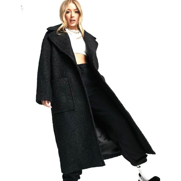 UGG HATTIE LONG OVERSIZED BLACK COAT SZ XL